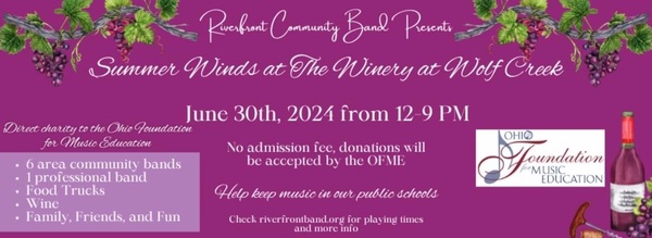Summer Winds at The Winery at Wolf Creek - benefitting the Ohio Foundation for Music Education